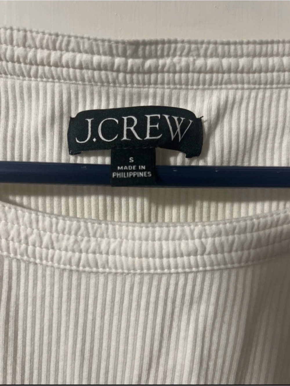 J. Crew White Puff-Sleeve Ribbed Tee - Picture 2 of 2